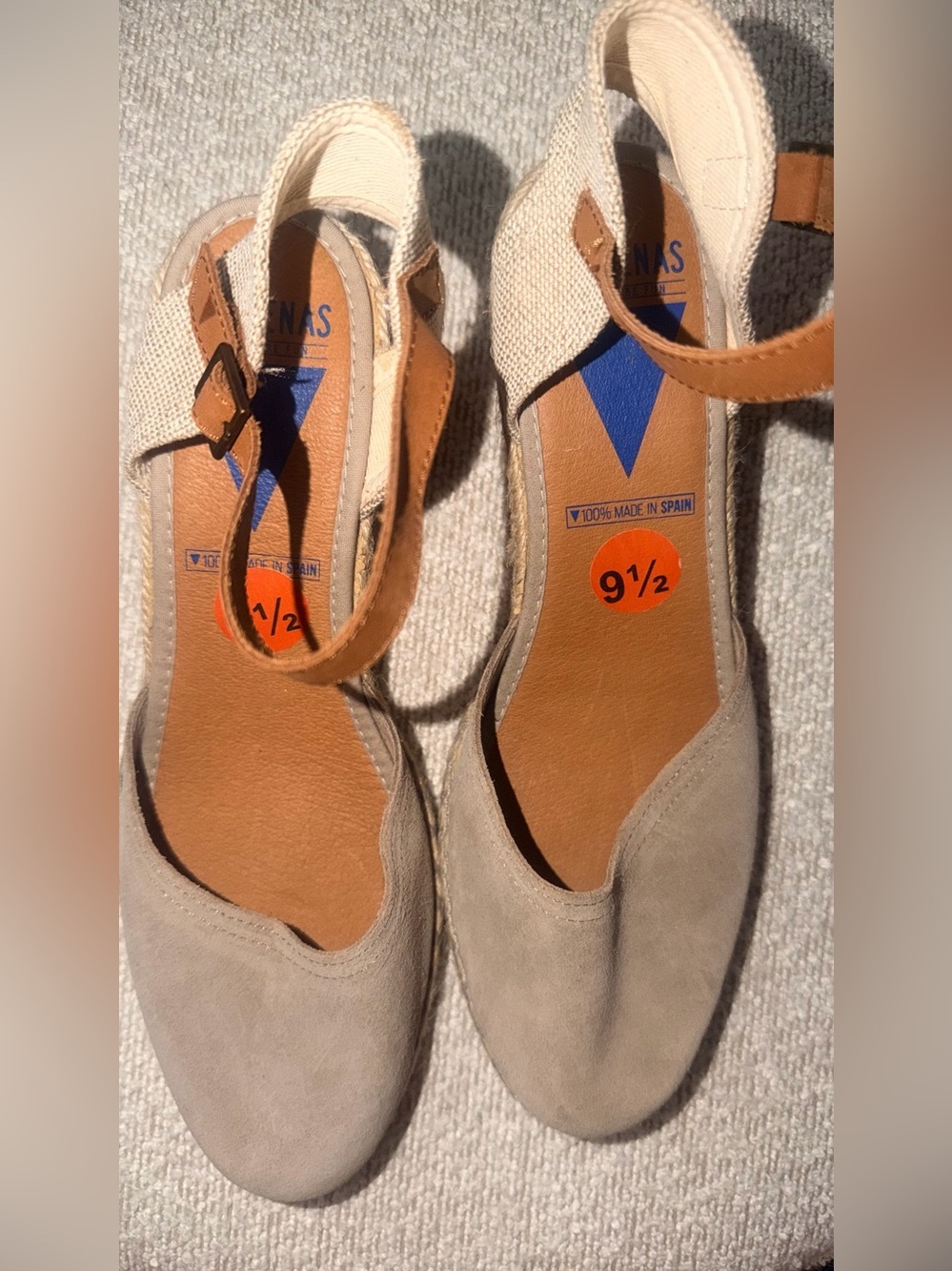 Beige Espadrille Slingback Wedges - Women's Neutral Suede